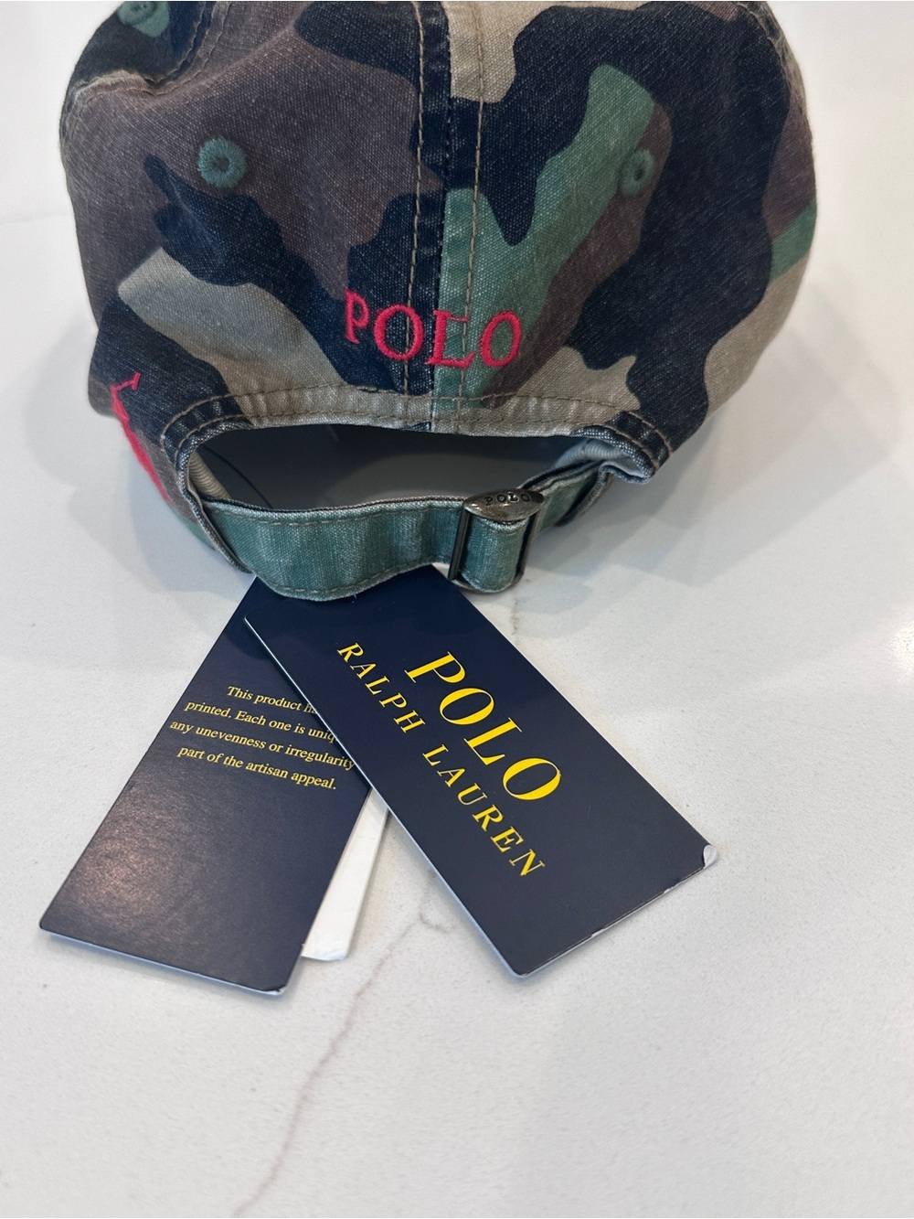 Polo Ralph Lauren Mens Tiger Patch Army Camo Adjust Cap Hat One Size NWT - Picture 3 of 5
